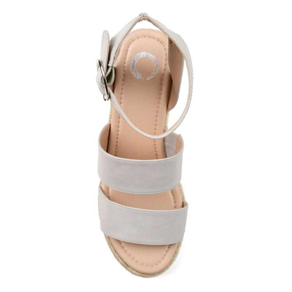 JOURNEE COLLECTION Womens White Norra Open Toe Wedge Espadrille Shoes 7.5 - Picture 3 of 4